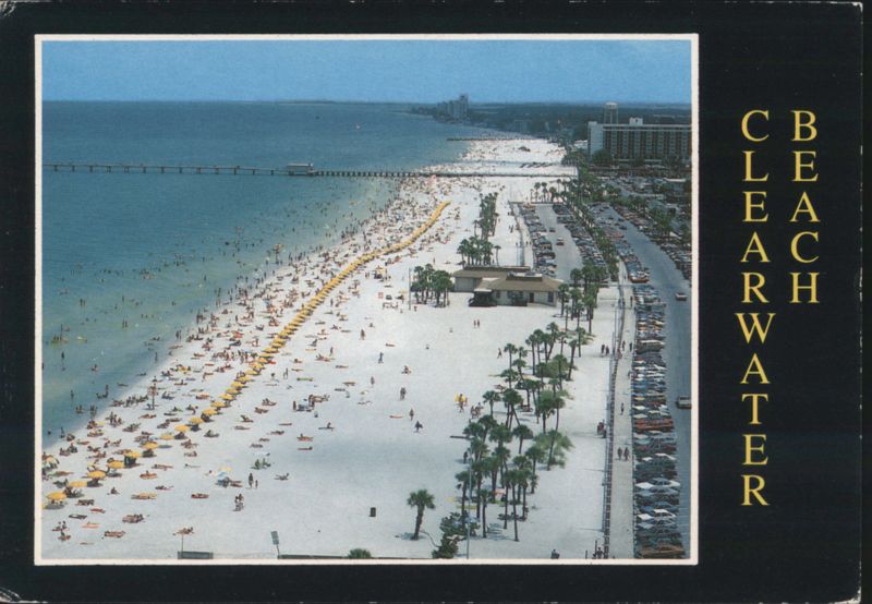 Clearwater Beach, FL - Crowded Shoreline View Florida