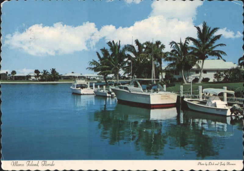 Boats Docked on Waterway, Marco Island Florida Dick and Judy Harmon