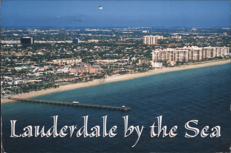 Lauderdale by the Sea, Aerial View with Pier Lauderdale-by-the-Sea Florida