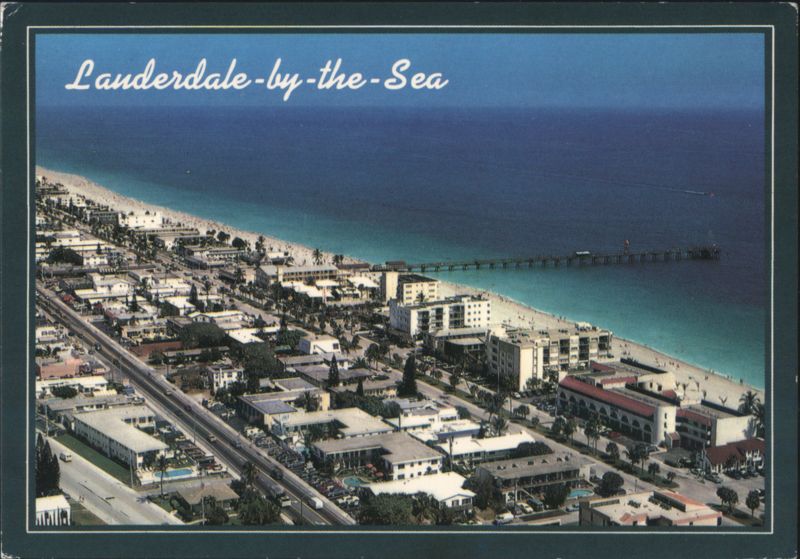 Lauderdale-by-the-Sea, Aerial View with Pier Florida
