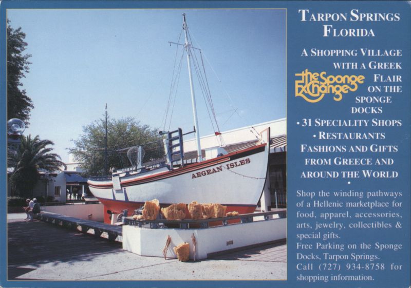 Aegean Isles Boat at The Sponge Exchange, Tarpon Springs Florida