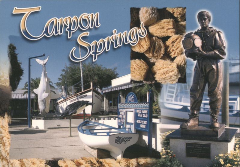 Tarpon Springs, Florida - Sponge Diver Statue & Docks