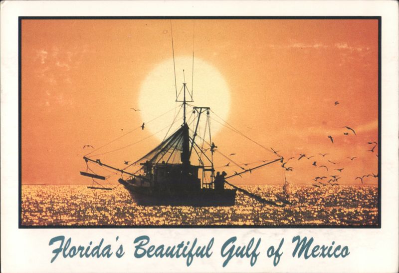 Shrimp Boat at Sunset, Gulf of Mexico, Florida Fort Walton Beach