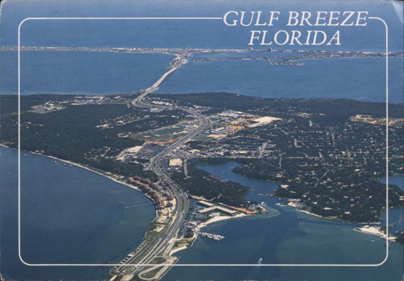Aerial View, Sikes Bridge, Gulf Breeze, FL Florida