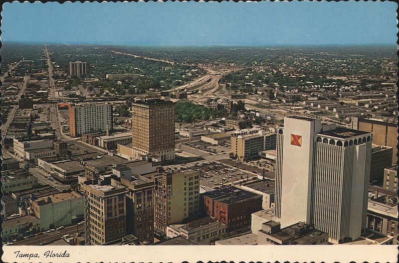 Aerial View of Downtown Tampa, Interstate-75 Florida