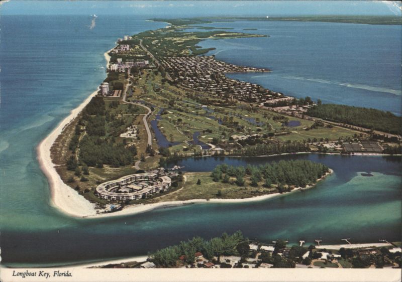 Longboat Key, FL: Aerial View, New Pass & Gulf Beaches Florida