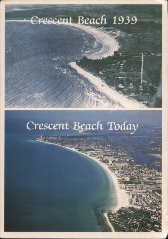 Crescent Beach, Siesta Key - 1939 vs. Today Sarasota Florida
