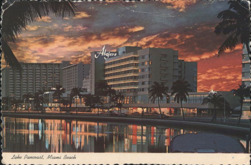 Lake Pancoast and Algiers Hotel, Miami Beach Florida