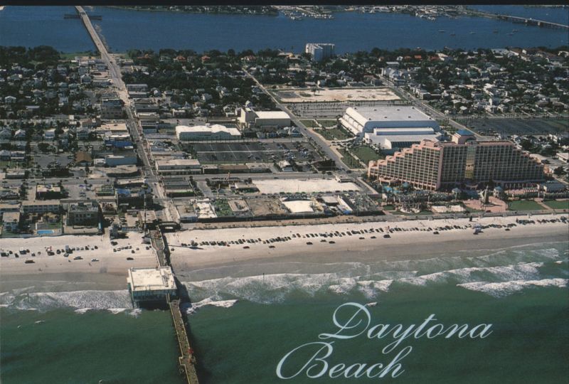 Aerial View of Daytona Beach, Pier, Marriott & Ocean Center Florida