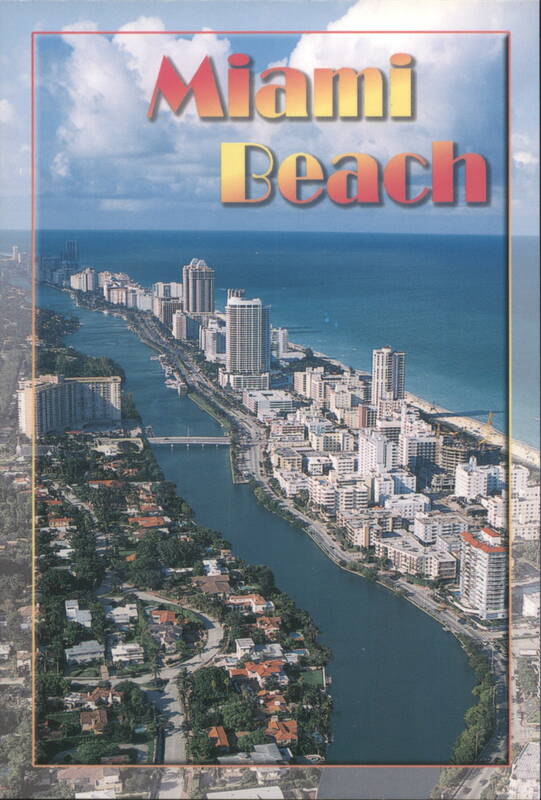 Miami Beach, Looking North along Collins Avenue Florida