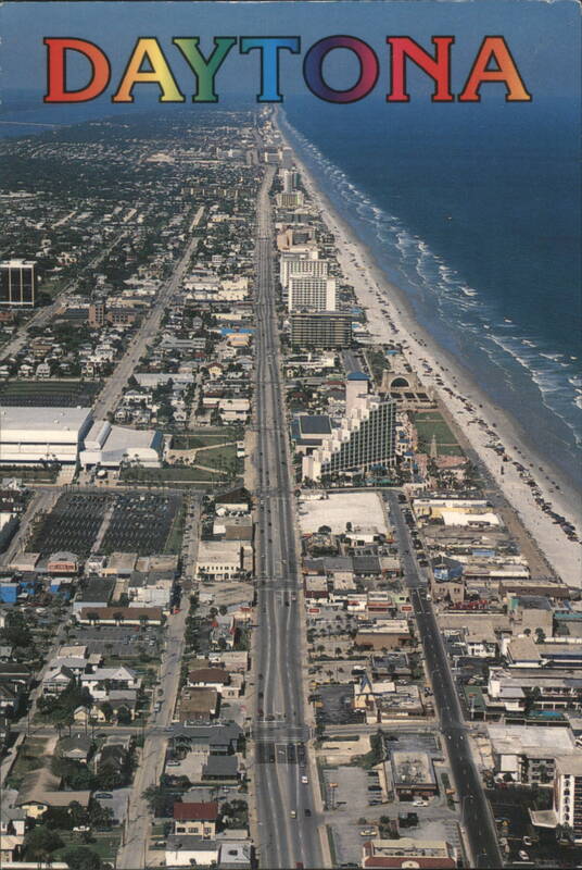 Aerial View North up Atlantic Avenue, Daytona Daytona Beach Florida