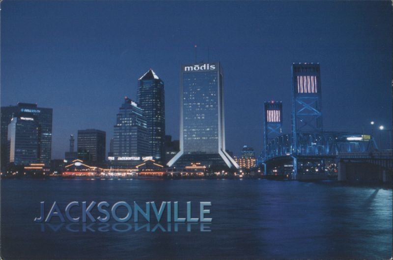 Jacksonville Skyline at Night, Main Street Bridge Florida