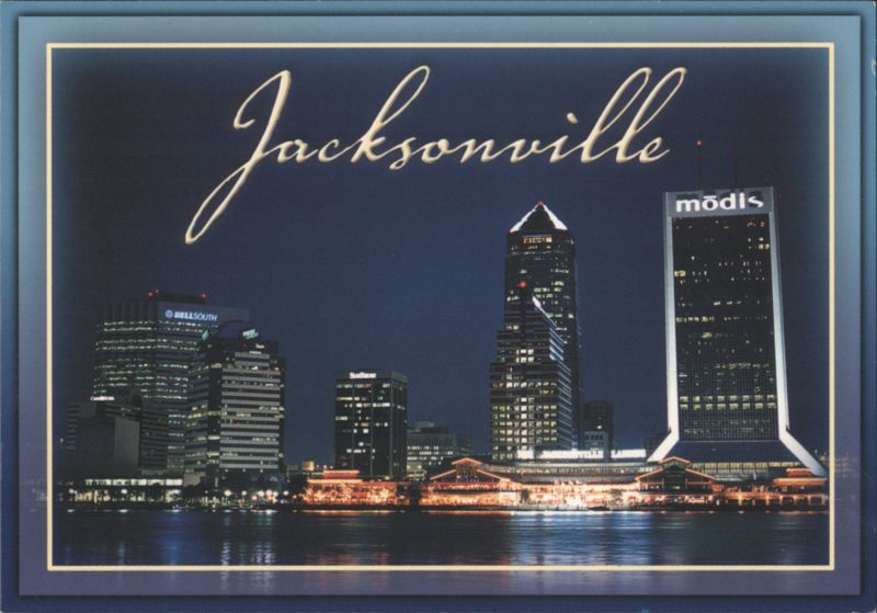 Jacksonville Skyline at Night, Modis & BellSouth Towers Florida