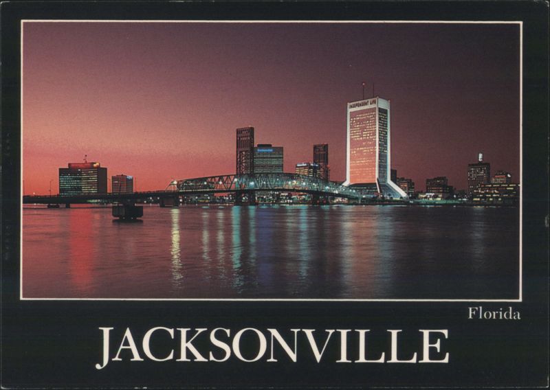 Jacksonville, FL Skyline at Dusk, St. Johns River Florida