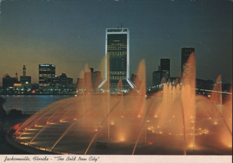 Jacksonville Skyline at Dusk, Fountain of Friendship Florida