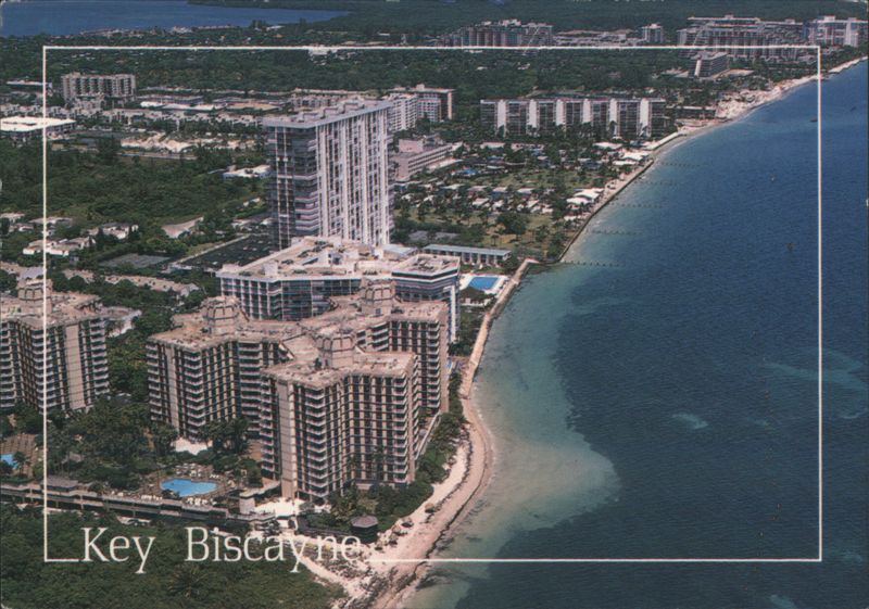 Key Biscayne, Florida - Aerial View of Coastline D. Noble
