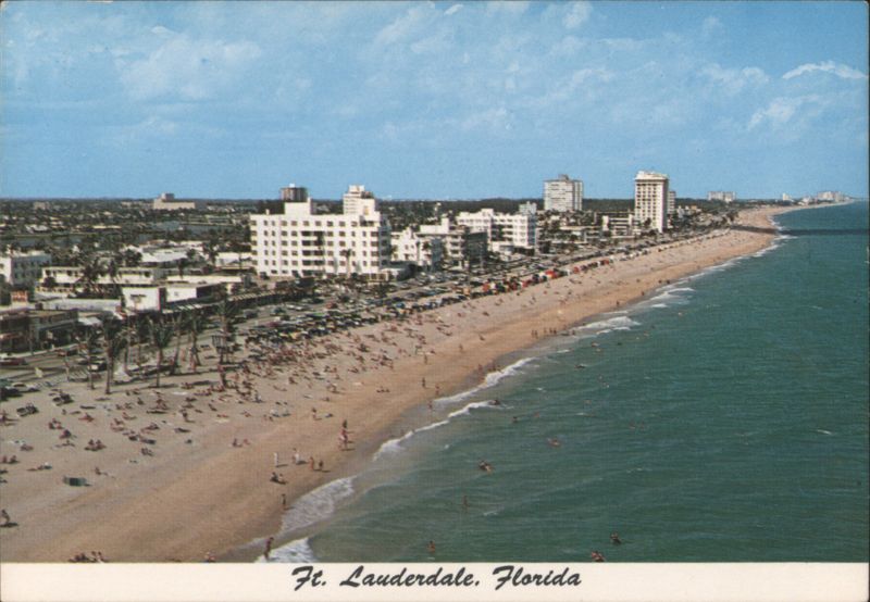 Ft. Lauderdale, FL, Airview of Public Beach Fort Lauderdale Florida