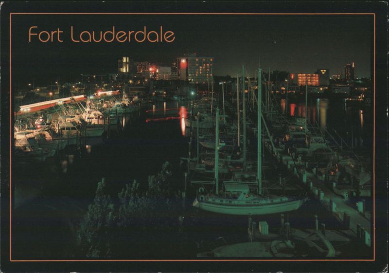 Fort Lauderdale, Bahia Mar Marina at Night Florida