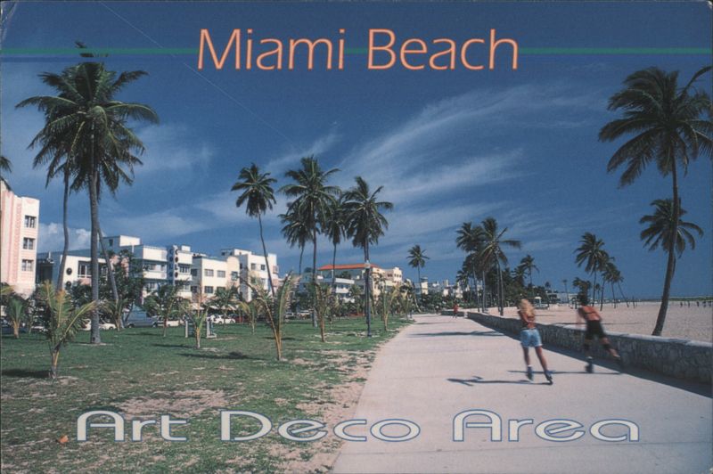 Miami Beach, Art Deco Area Walkway Florida Warren Flagler