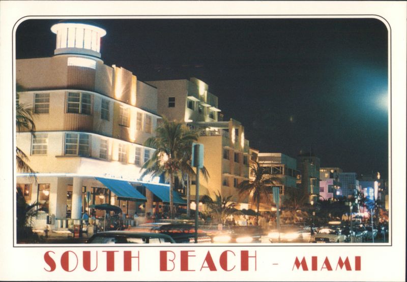 South Beach Miami, Art Deco District at Night Florida