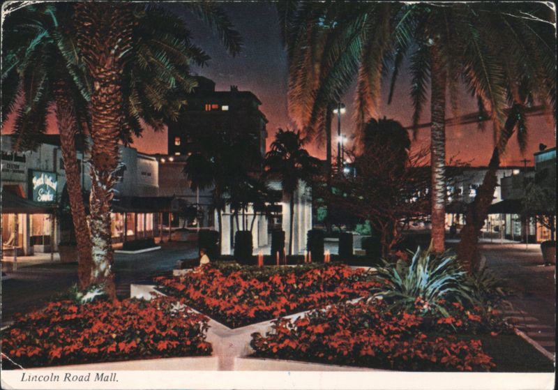 Lincoln Road Mall at Night, Miami Beach Florida