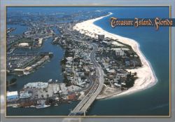 Treasure Island, FL - Aerial of Beaches & John's Pass Postcard