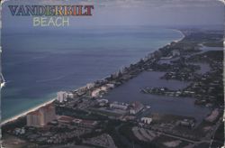 Vanderbilt Beach, Aerial View with Ritz Carlton Hotel Postcard