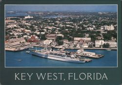 Key West, Florida - Veracruz I Cruise Ship in Port Postcard