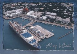 Aerial View of Cruise Ships in Key West Harbor Postcard
