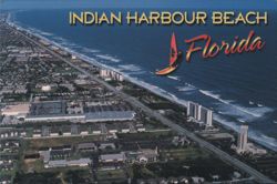 Aerial View, Indian Harbour Beach, Florida Postcard