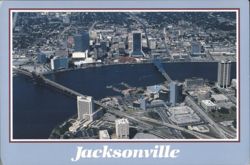 Aerial View of Jacksonville and St. Johns River Postcard