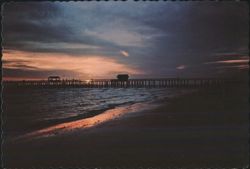 Sunset over Fishing Pier, Fort Myers Beach Postcard