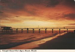 Colorful Sunset over Fishing Pier, Fort Myers Beach, FL Postcard