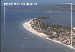 Fort Myers Beach Aerial Panorama Postcard