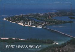 Aerial View, Fort Myers Beach & Big Carlos Pass, FL Postcard