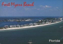 Fort Myers Beach, Florida Aerial View Postcard