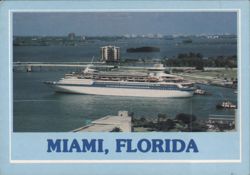 Cruise Ship at Port of Miami, Florida Postcard