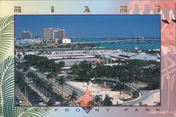 Aerial View of Bayfront Park, Miami Postcard