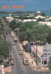 Key West, FL Street Scene, Observation Tower Postcard