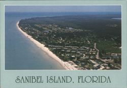 Aerial View, Sanibel Island Coast, Florida Postcard