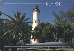 Key West Lighthouse Tower and Museum with Submarine Postcard