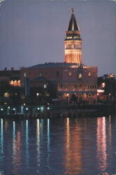 Italy Pavilion, Epcot World Showcase at Dusk Postcard