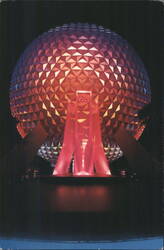 Spaceship Earth & Theme Towers, Epcot Center at Night Postcard