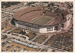 Miami Orange Bowl, Aerial View Postcard
