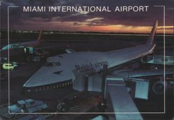 British Airways 747 at Miami International Airport Postcard