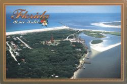 Ponce Inlet, FL - Aerial of Lighthouse & Inlet Postcard