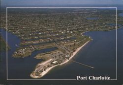 Aerial View of Port Charlotte, Waterways and Public Beach Postcard