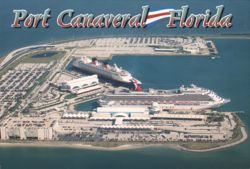 Port Canaveral, Florida - Cruise Ship Port Postcard