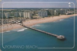 Pompano Beach, Florida Fishing Pier & Coastline Postcard