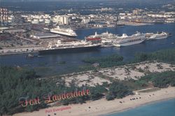 Port Everglades Cruise Ships, Fort Lauderdale Postcard